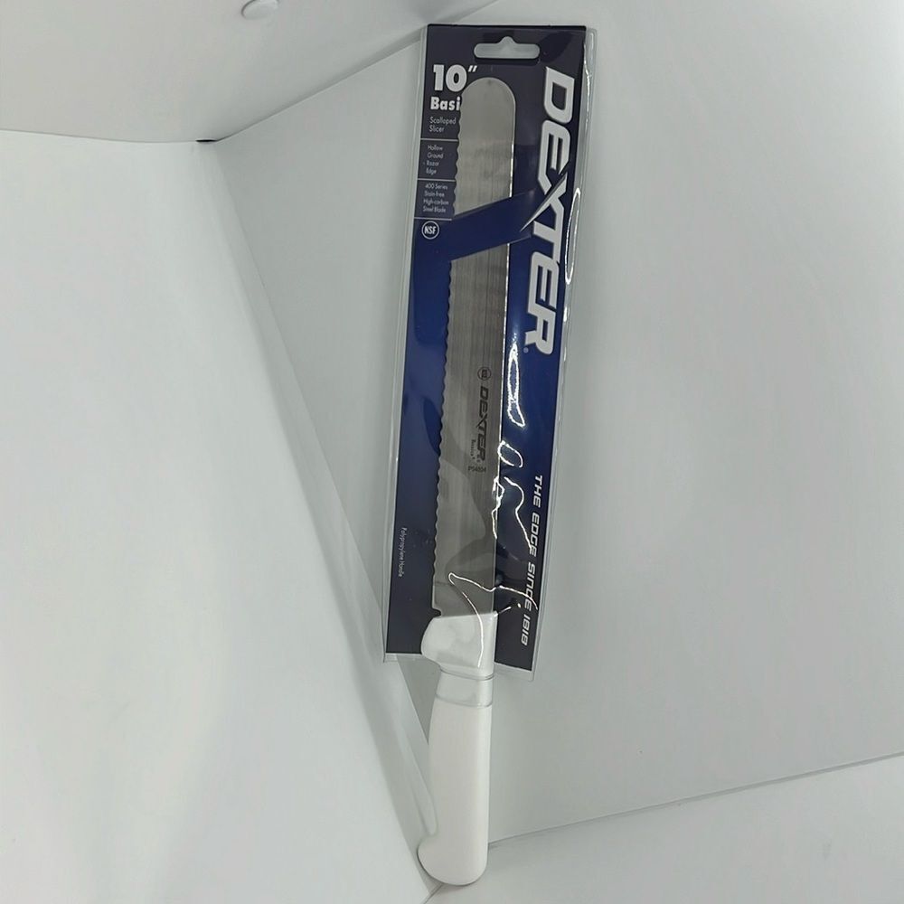 Dexter Basics P94804 10” Scalloped Slicer Kitchen Knife. Carbon Steel. NEW!!!!!!